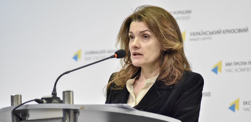 Фиона Фрейзер, Председатель Мониторинговой миссии ООН по правам человека в Украине / пресс-брифинг в Украинском кризисном медиа-центре