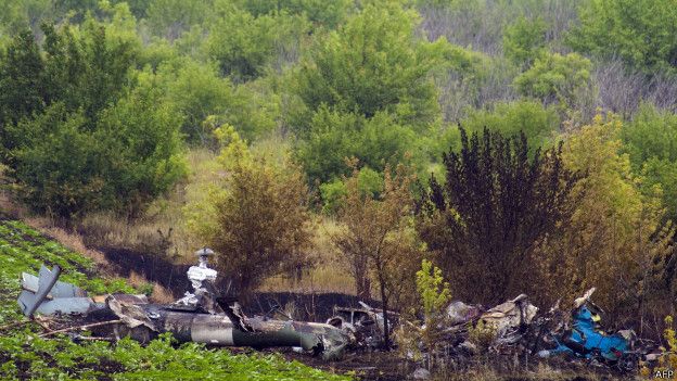 Місце падіння українського вертольота МІ-8, що було збитий бойовиками / ФОТО: AFP