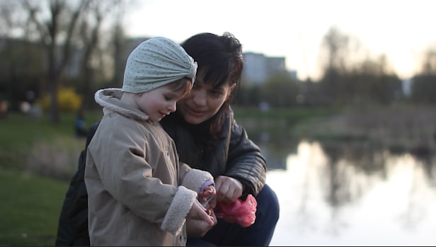 Myroslava's family had been living on the front line